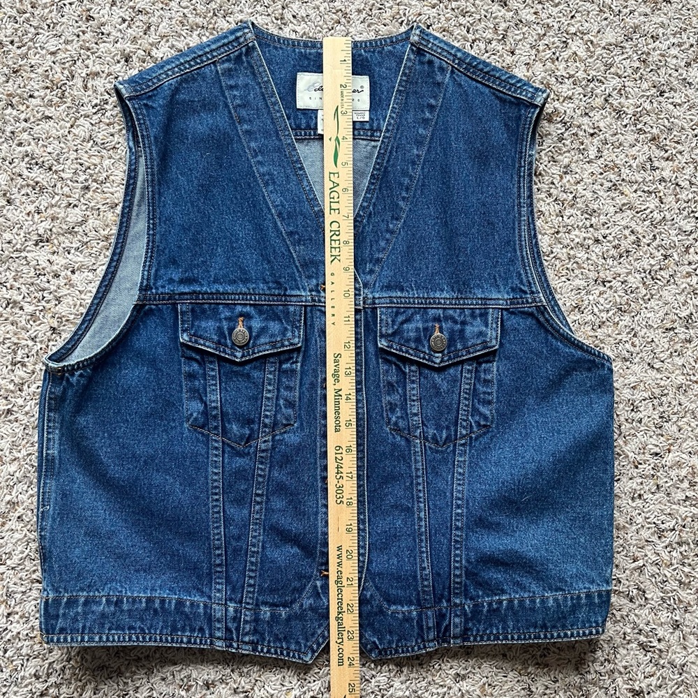Vintage Women's Eddie Bauer Blue Denim Vest - Picture 5 of 6